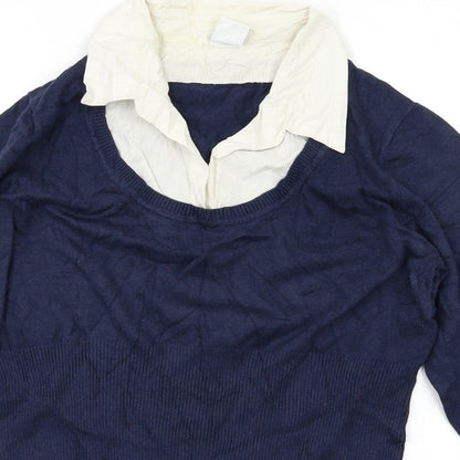 Womens UK Size M Preworn Blue Pullover Jumper