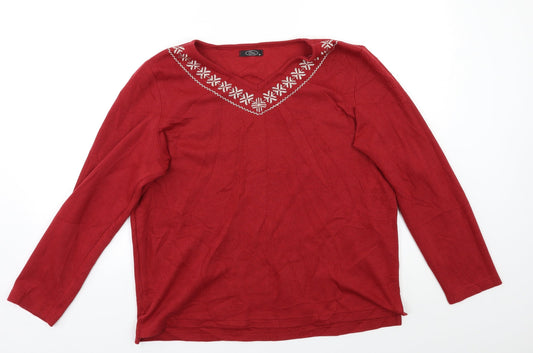 Womens UK Size M BM Red Pullover Jumper