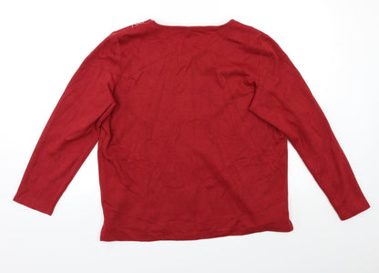 Womens UK Size M BM Red Pullover Jumper