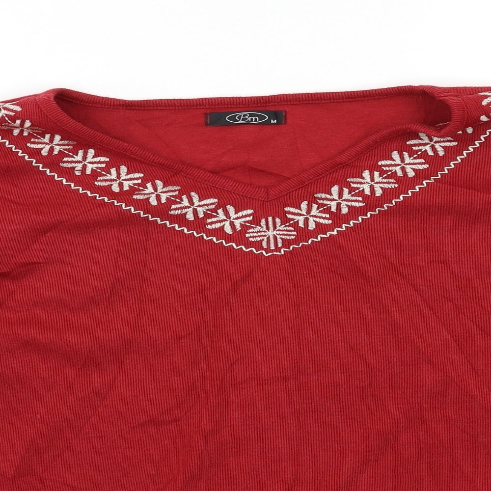 Womens UK Size M BM Red Pullover Jumper