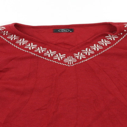Womens UK Size M BM Red Pullover Jumper