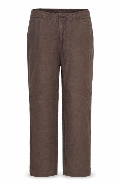 Front view of Vacknox women’s brown chino trousers, size UK 36, 31-inch leg