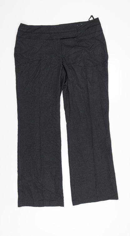 F&F Womens Grey Striped  Trouser Suit Suit Trousers Size 16 L31 in