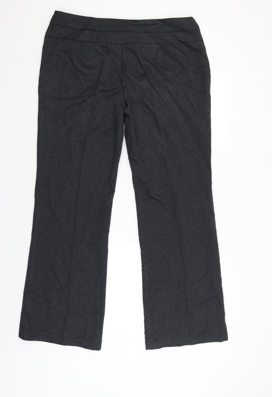 F&F Womens Grey Striped  Trouser Suit Suit Trousers Size 16 L31 in