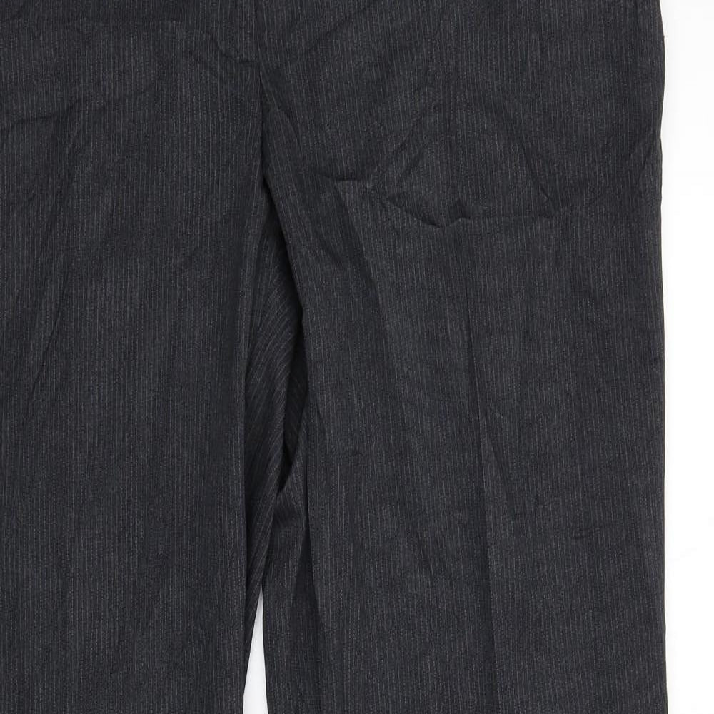 F&F Womens Grey Striped  Trouser Suit Suit Trousers Size 16 L31 in