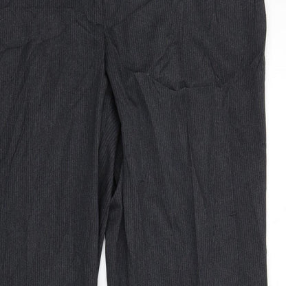 F&F Womens Grey Striped  Trouser Suit Suit Trousers Size 16 L31 in