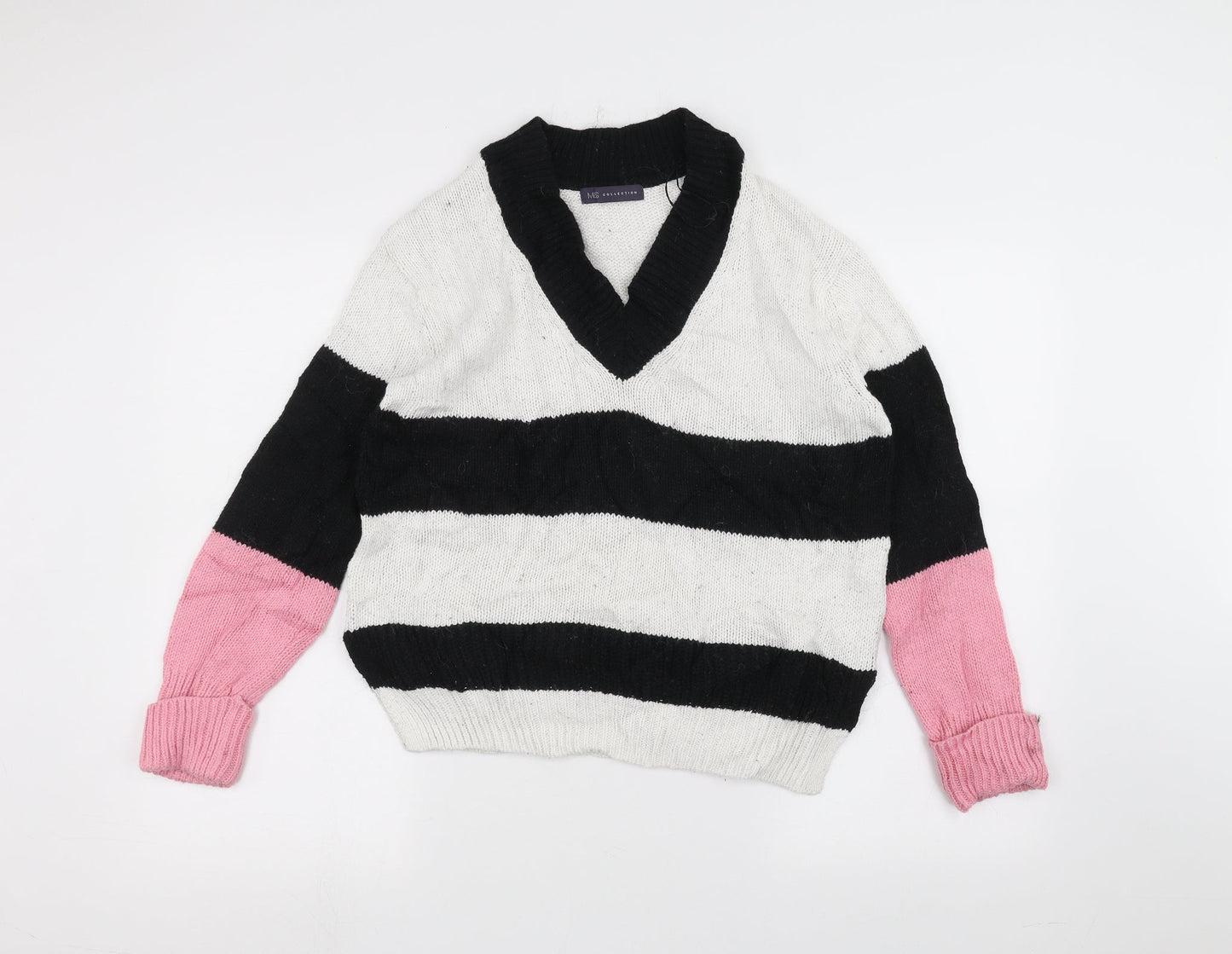 Womens UK Size S Marks and Spencer White Pullover Jumper