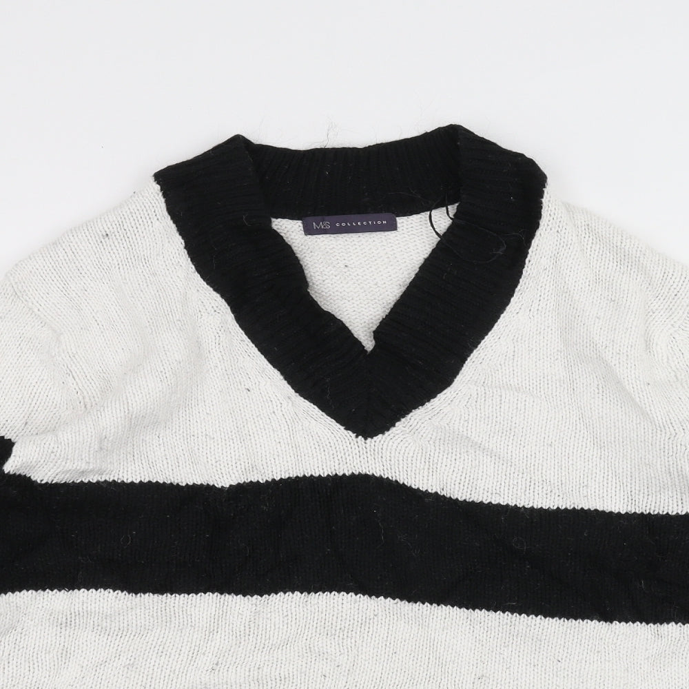 Womens UK Size S Marks and Spencer White Pullover Jumper
