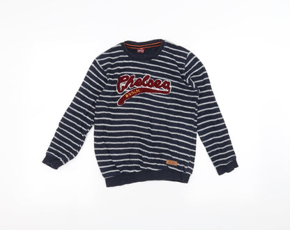 IFBA Boys Blue Striped  Pullover Jumper Size 12 Years