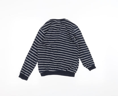 IFBA Boys Blue Striped  Pullover Jumper Size 12 Years