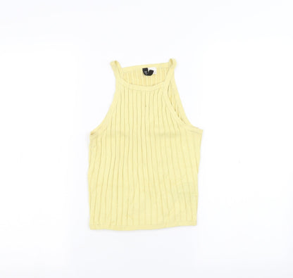 Womens UK Size XS H&M Yellow Basic Tank