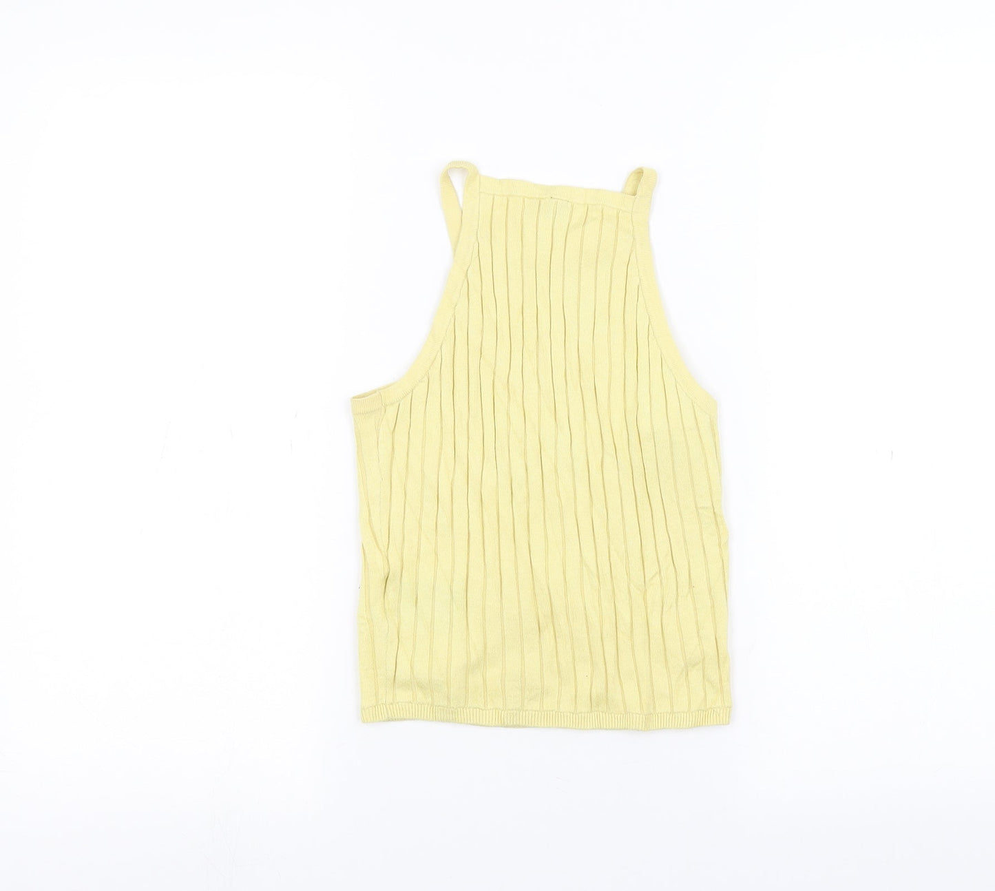 Womens UK Size XS H&M Yellow Basic Tank