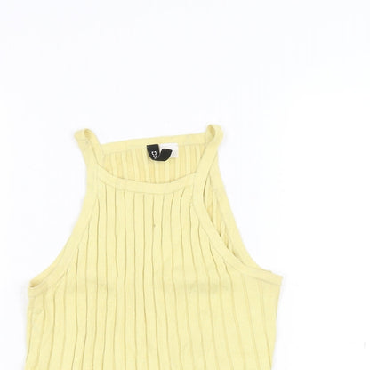 Womens UK Size XS H&M Yellow Basic Tank