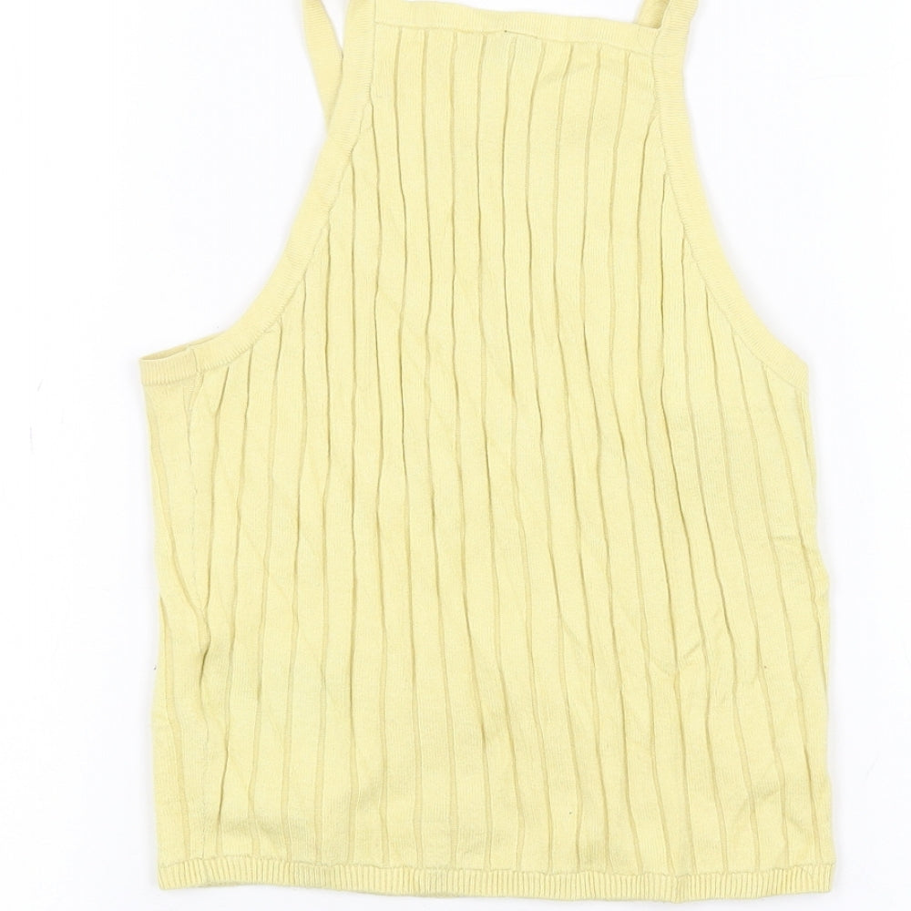 Womens UK Size XS H&M Yellow Basic Tank