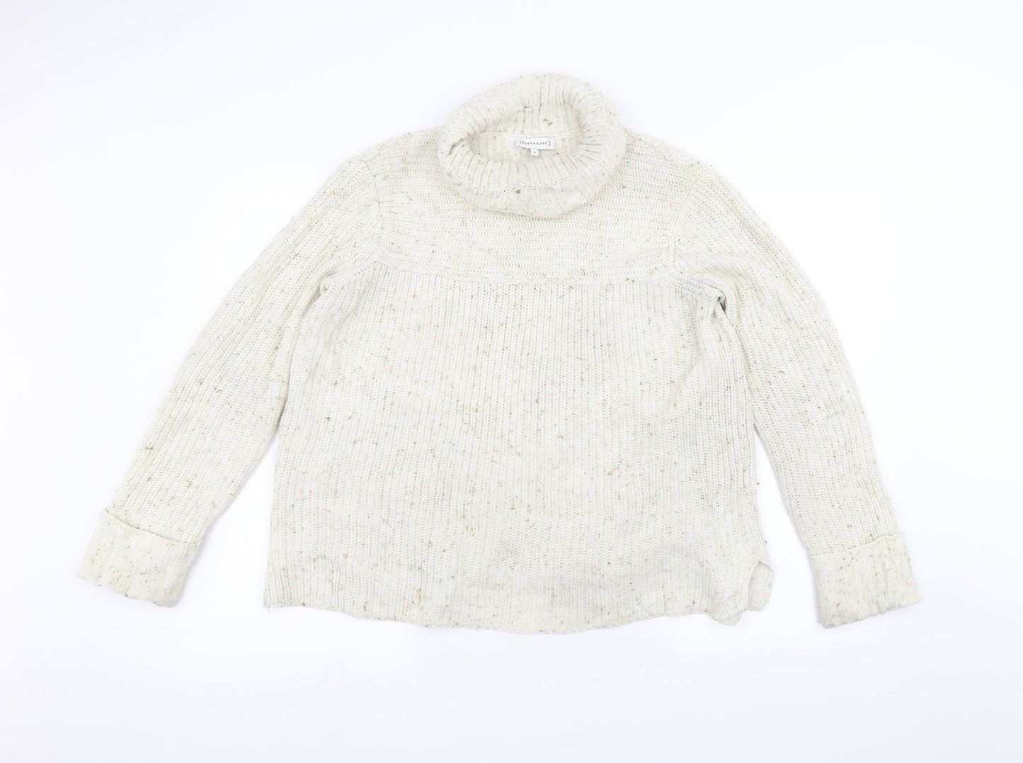 Womens UK Size 10 Warehouse White Pullover Jumper