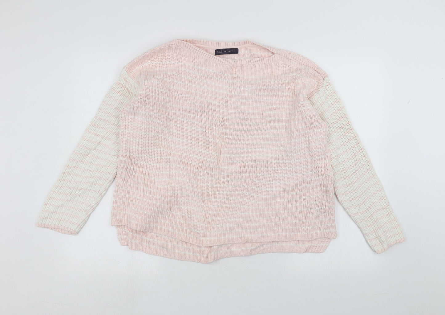 Womens UK Size L Marks and Spencer Pink Pullover Jumper