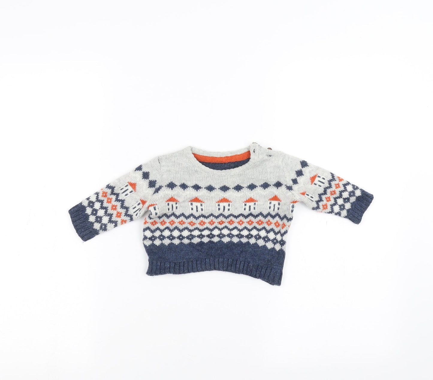 Marks and Spencer Baby Grey   Pullover Jumper Size 0-3 Months