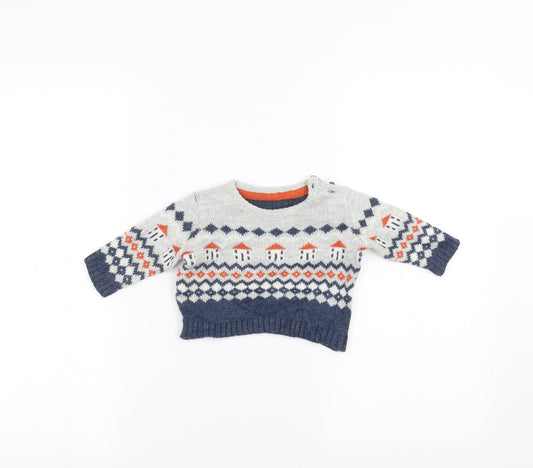 Marks and Spencer Baby Grey   Pullover Jumper Size 0-3 Months