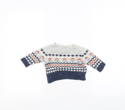 Marks and Spencer Baby Grey   Pullover Jumper Size 0-3 Months