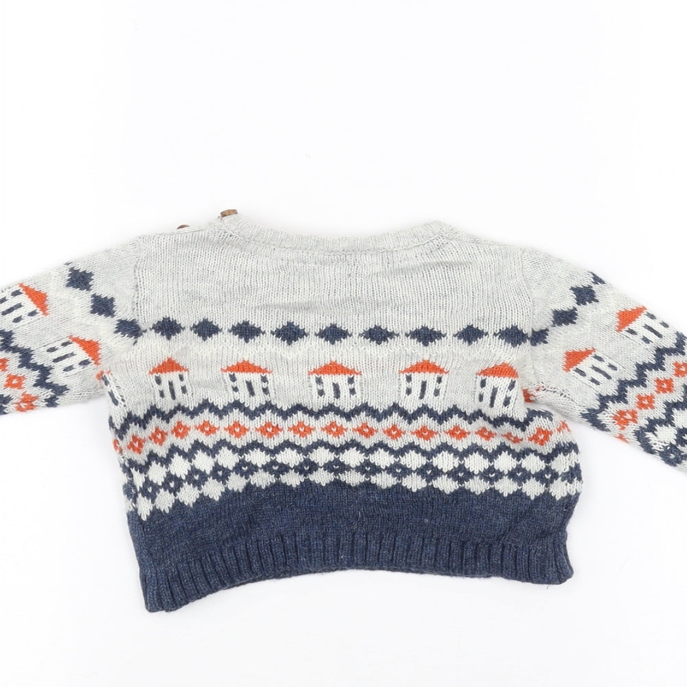 Marks and Spencer Baby Grey   Pullover Jumper Size 0-3 Months