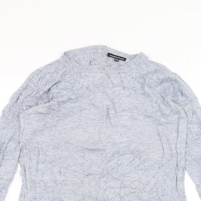 Womens UK Size 8 Warehouse Blue Basic T-Shirt
