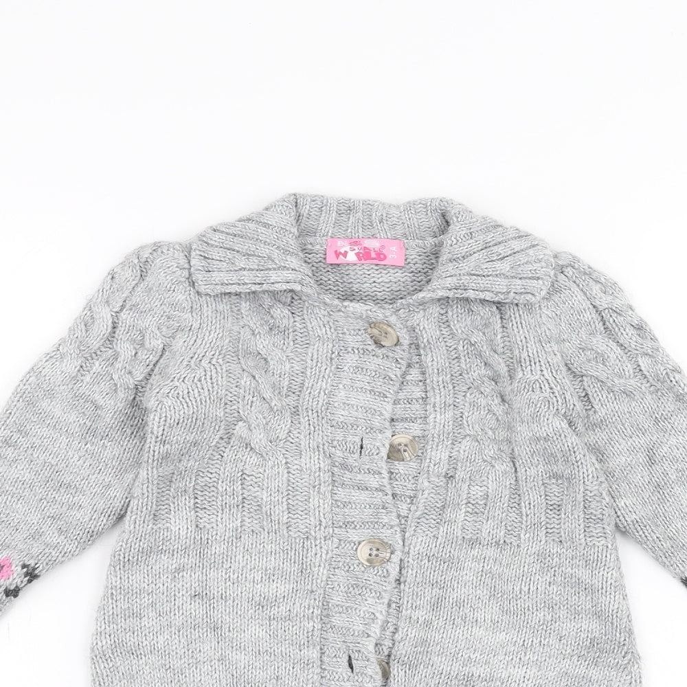 small world Girls Grey   Jacket Coatigan Size 3 Years