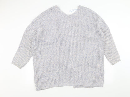 TU Womens Blue  Knit Jacket Coatigan Size 16