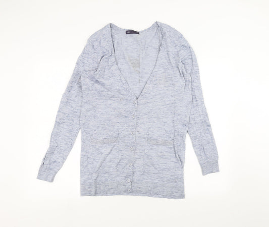 Womens UK Size 10 Marks and Spencer Blue Cardigan Jumper