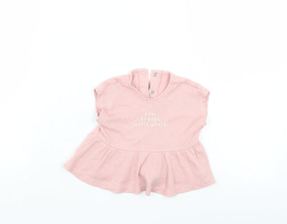 Additional front view of George boys’ pink ringer blouse, size 0-3, months