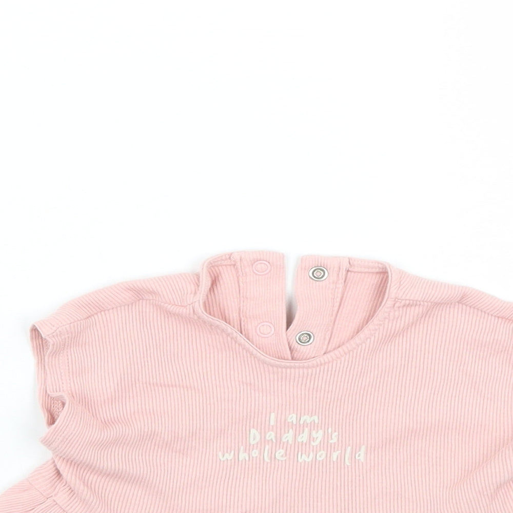 Close-up detail of George boys’ pink ringer blouse, size 0-3, months