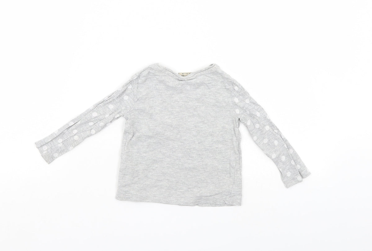 Back view of Next girls’ grey jumper, size 9-12, months