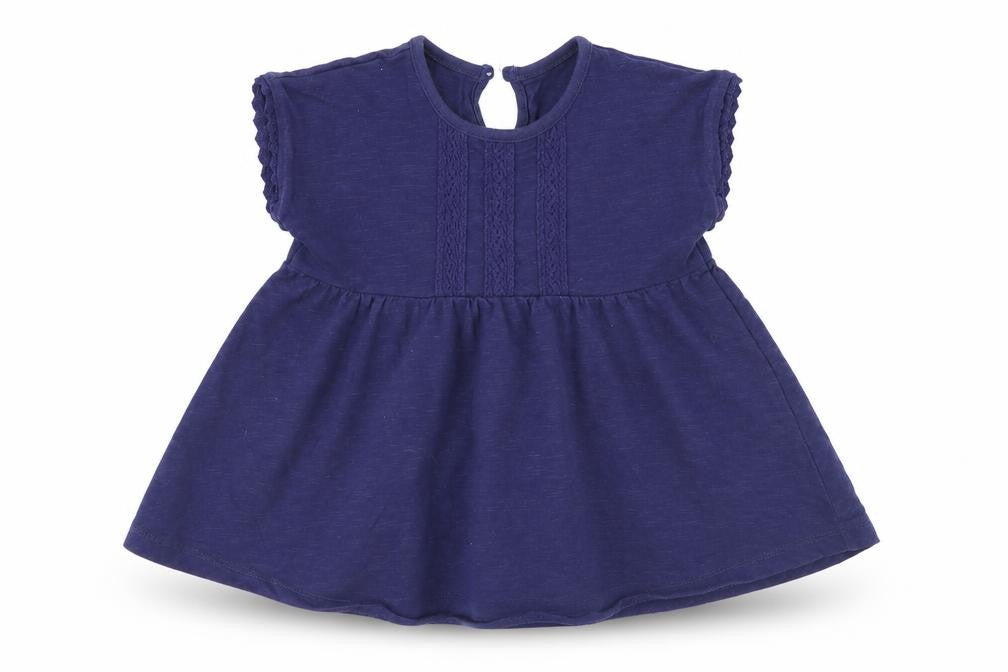 Front view of George girls’ blue a-line, size 9-12, months