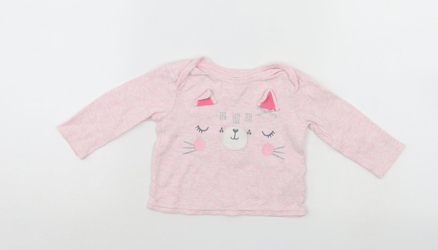 Primark Girls Pink   Pullover Jumper Size 9-12 Months