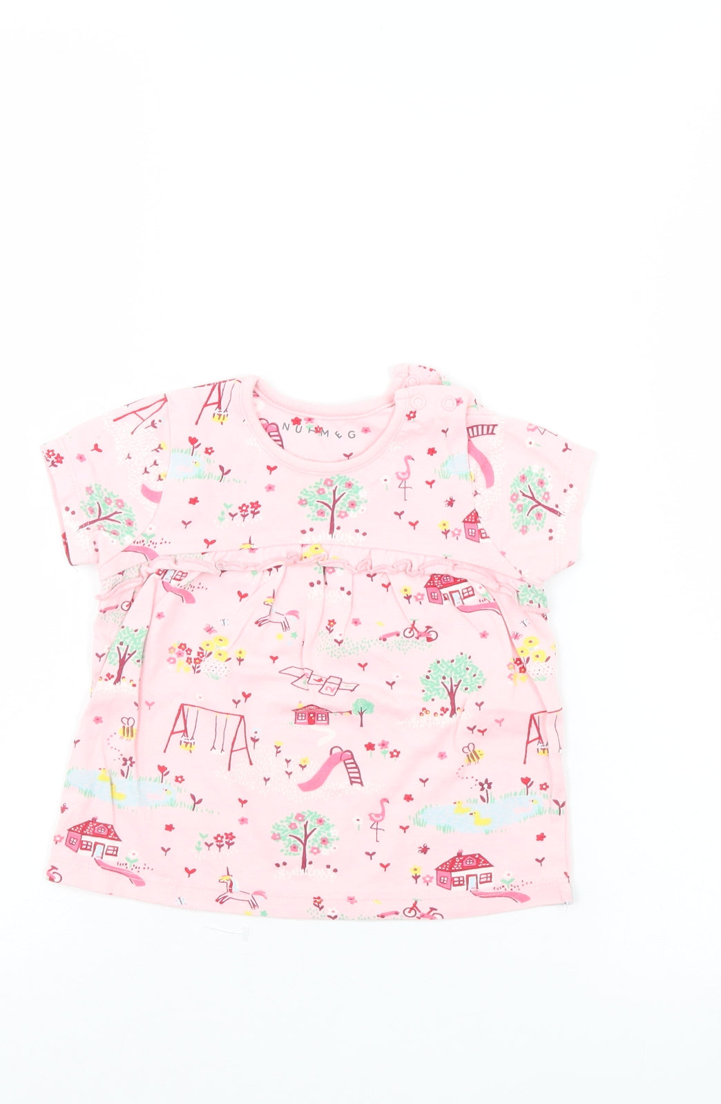 Nutmeg Girls Pink   T-Shirt Dress  Size 9-12 Months