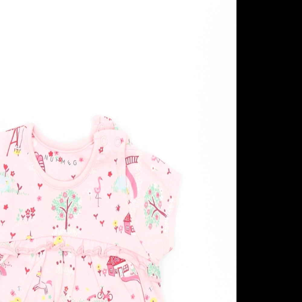Nutmeg Girls Pink   T-Shirt Dress  Size 9-12 Months