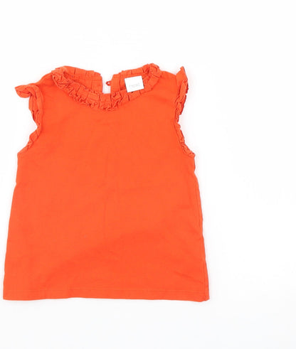 Additional front view of Next girls’ orange basic t-shirt, size 12-18, months