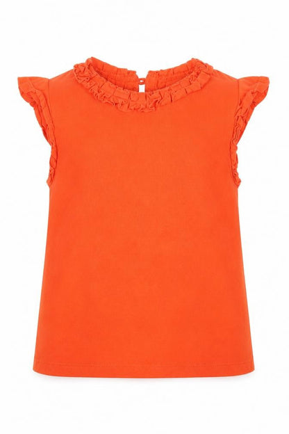 Front view of Next girls’ orange basic t-shirt, size 12-18, months