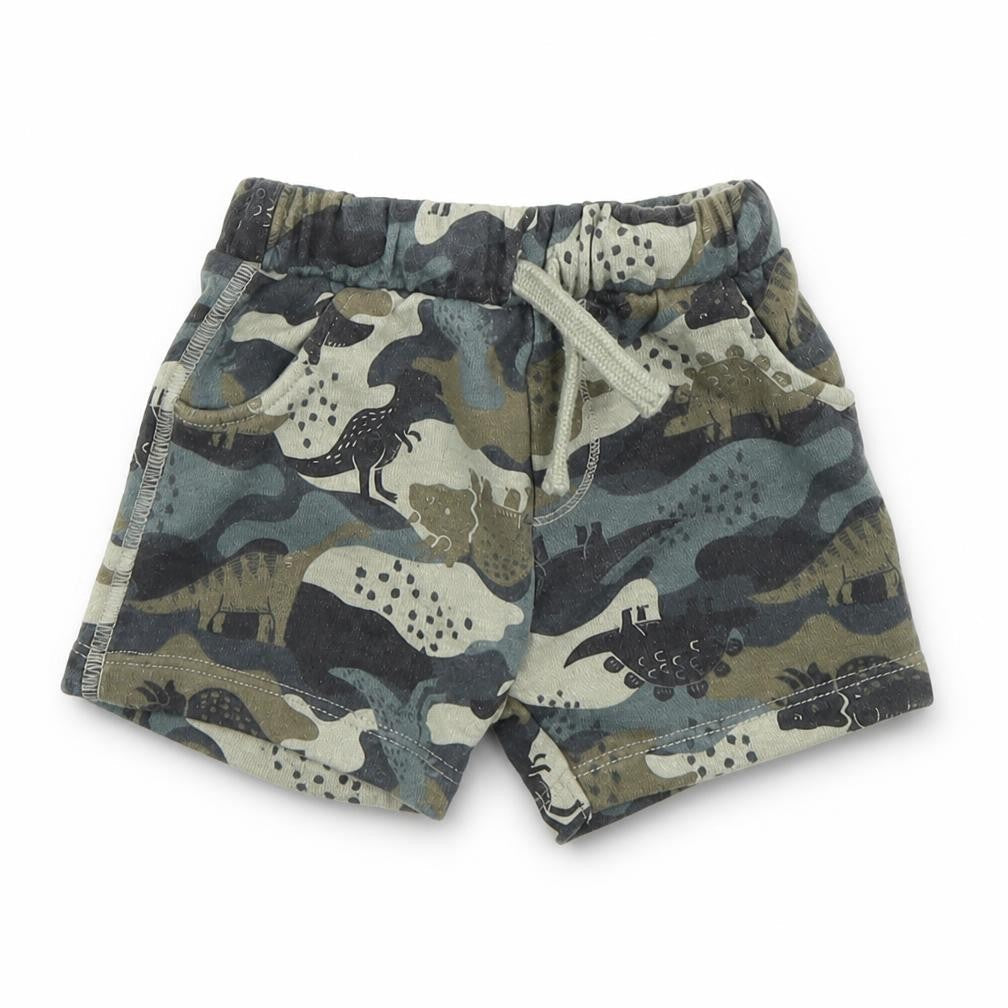 Front view of F&F boys’ multicoloured camouflage cropped trousers, size 3-6, months