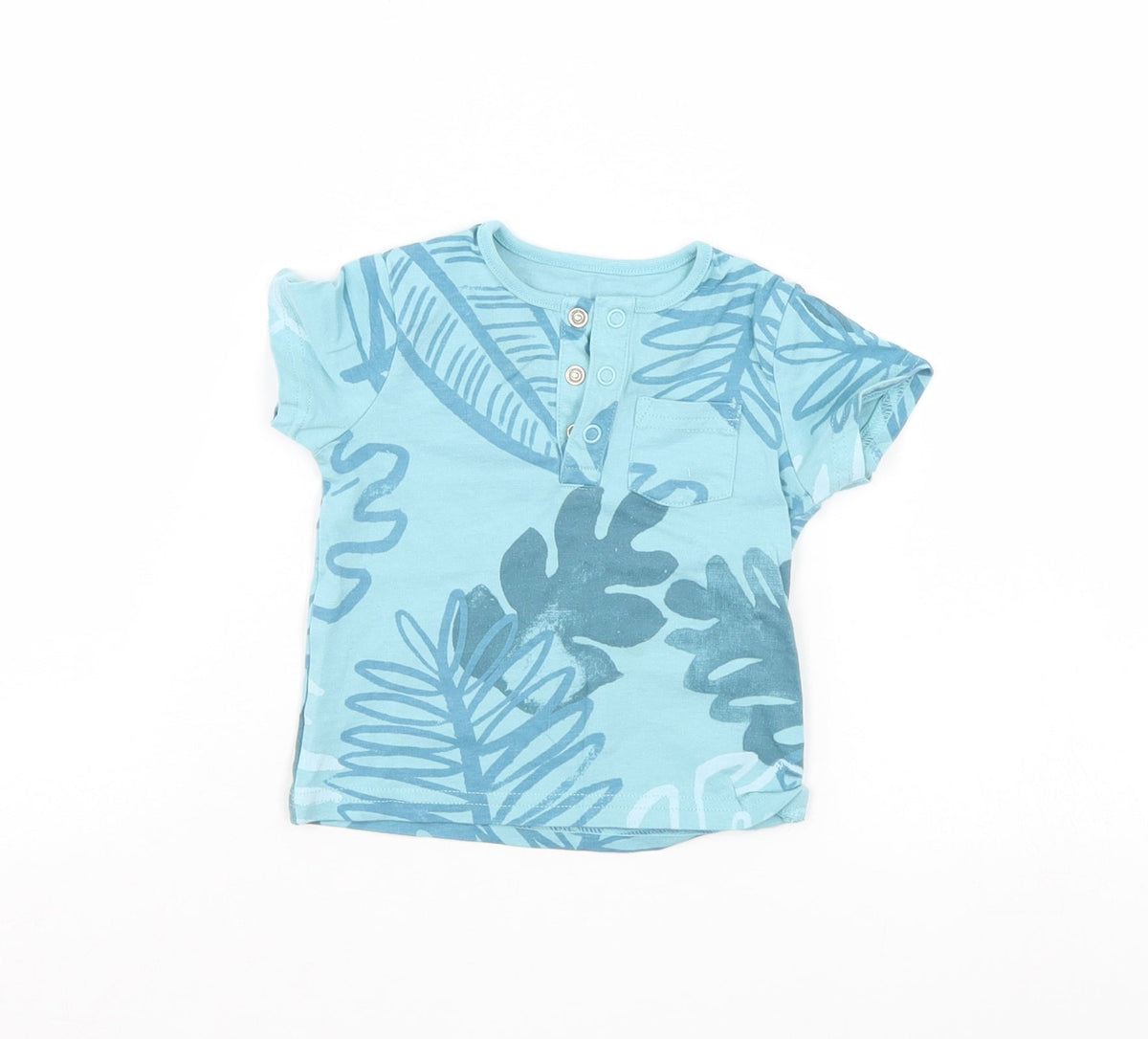 Additional front view of Tu Baby Blue Basic T-Shirt, size 6-9, Months