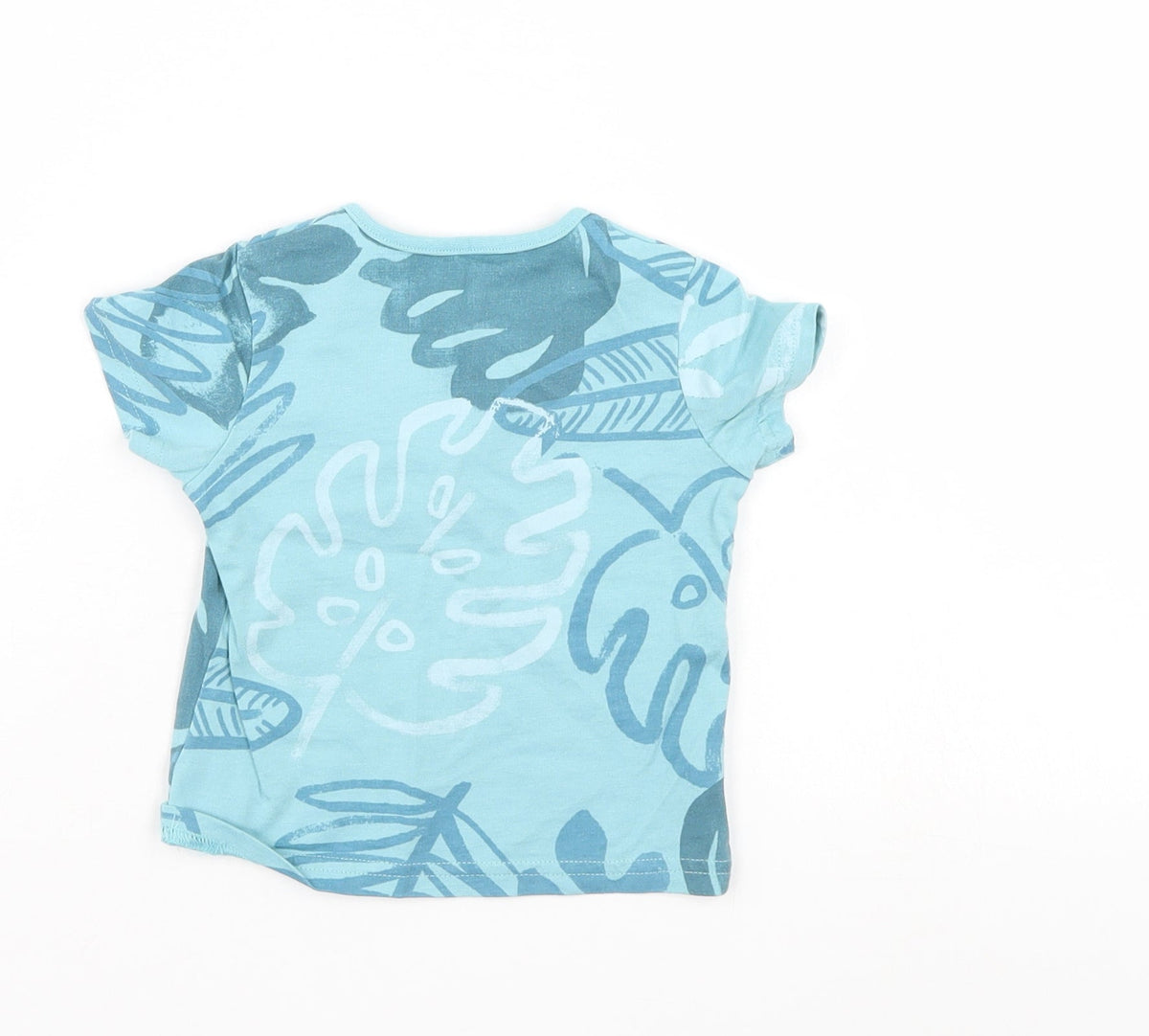 Back view of Tu Baby Blue Basic T-Shirt, size 6-9, Months
