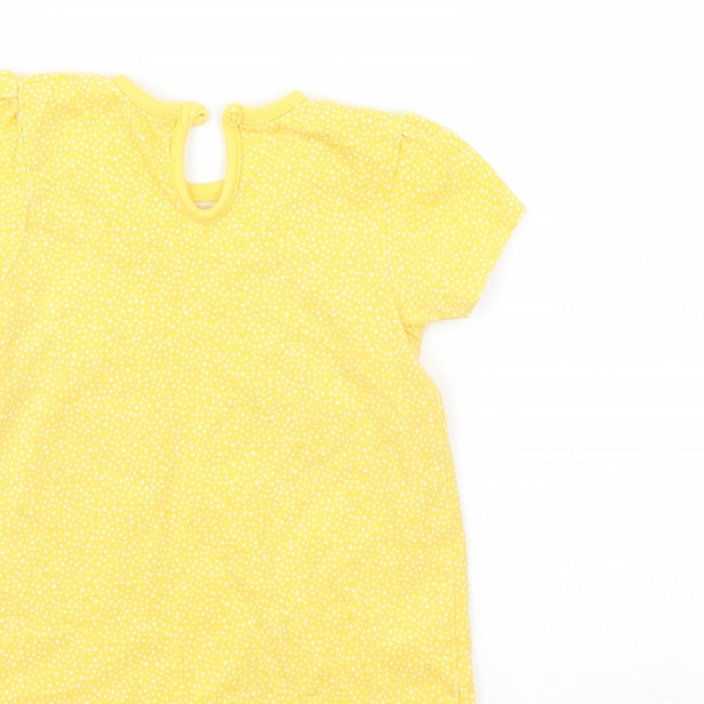 George Girls Yellow Polka Dot  Basic Casual Size 9-12 Months