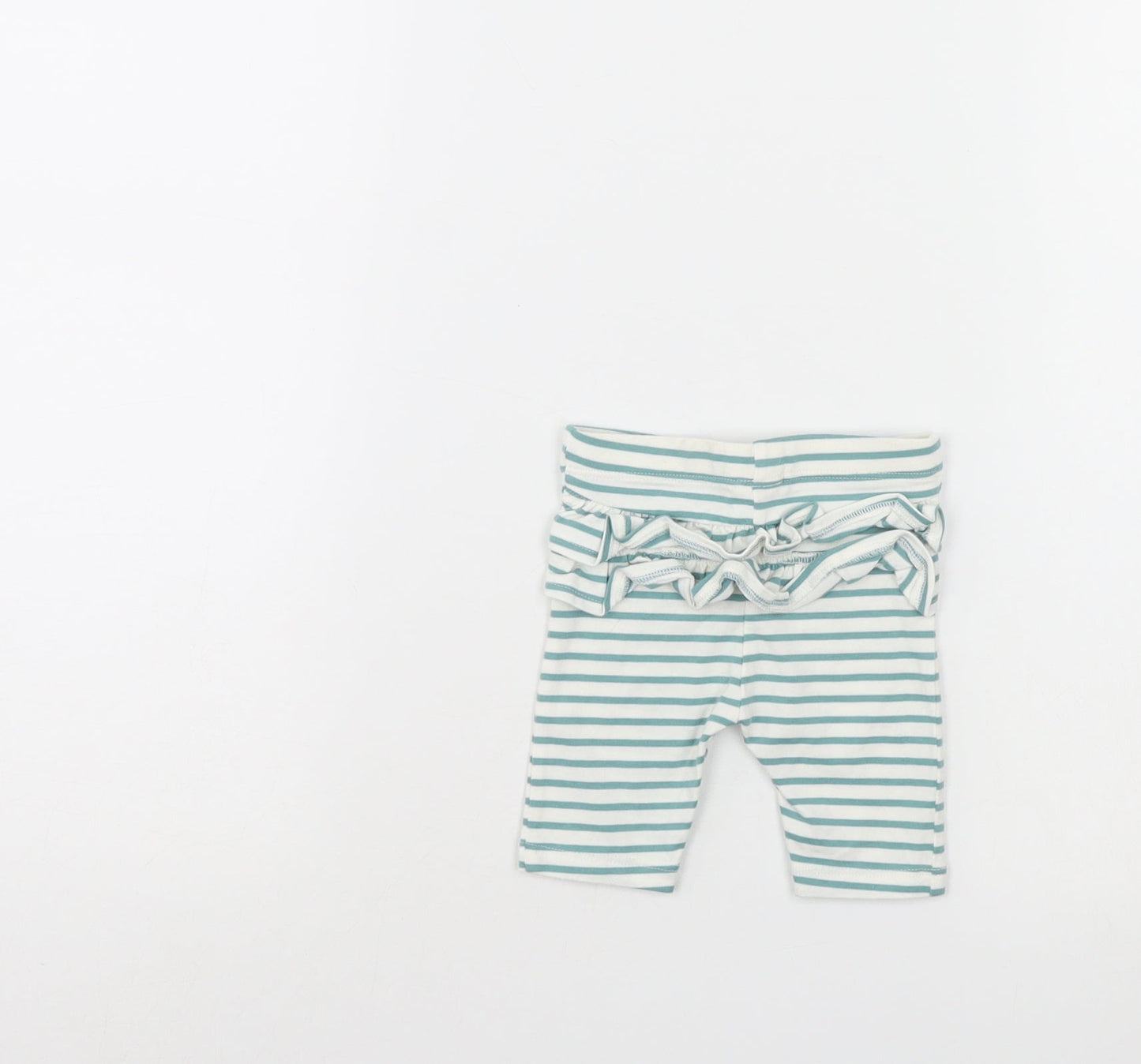 M&S Baby Green Striped  Cropped Trousers Size Newborn
