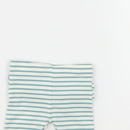 M&S Baby Green Striped  Cropped Trousers Size Newborn