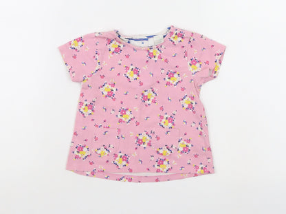 Mini Club Girls Pink Floral  Pinafore/Dungaree Dress  Size 9-12 Months
