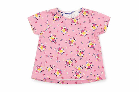 Mini Club Girls Pink Floral  Pinafore/Dungaree Dress  Size 9-12 Months