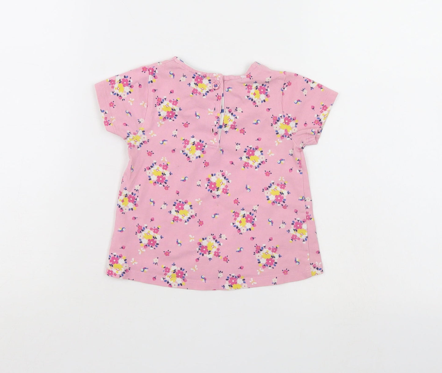 Mini Club Girls Pink Floral  Pinafore/Dungaree Dress  Size 9-12 Months