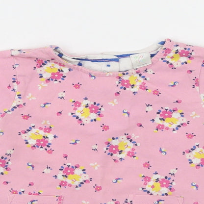 Mini Club Girls Pink Floral  Pinafore/Dungaree Dress  Size 9-12 Months