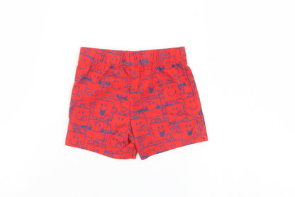 Back view of Mr Men Red Cropped Trousers, size 6-9, Months