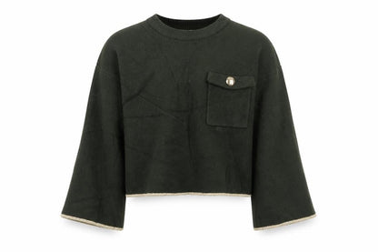 River Island Girls Green   Pullover Jumper Size 7-8 Years  - cropped