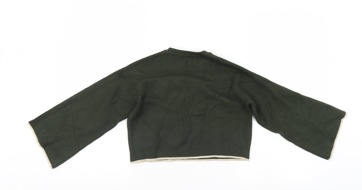 River Island Girls Green   Pullover Jumper Size 7-8 Years  - cropped